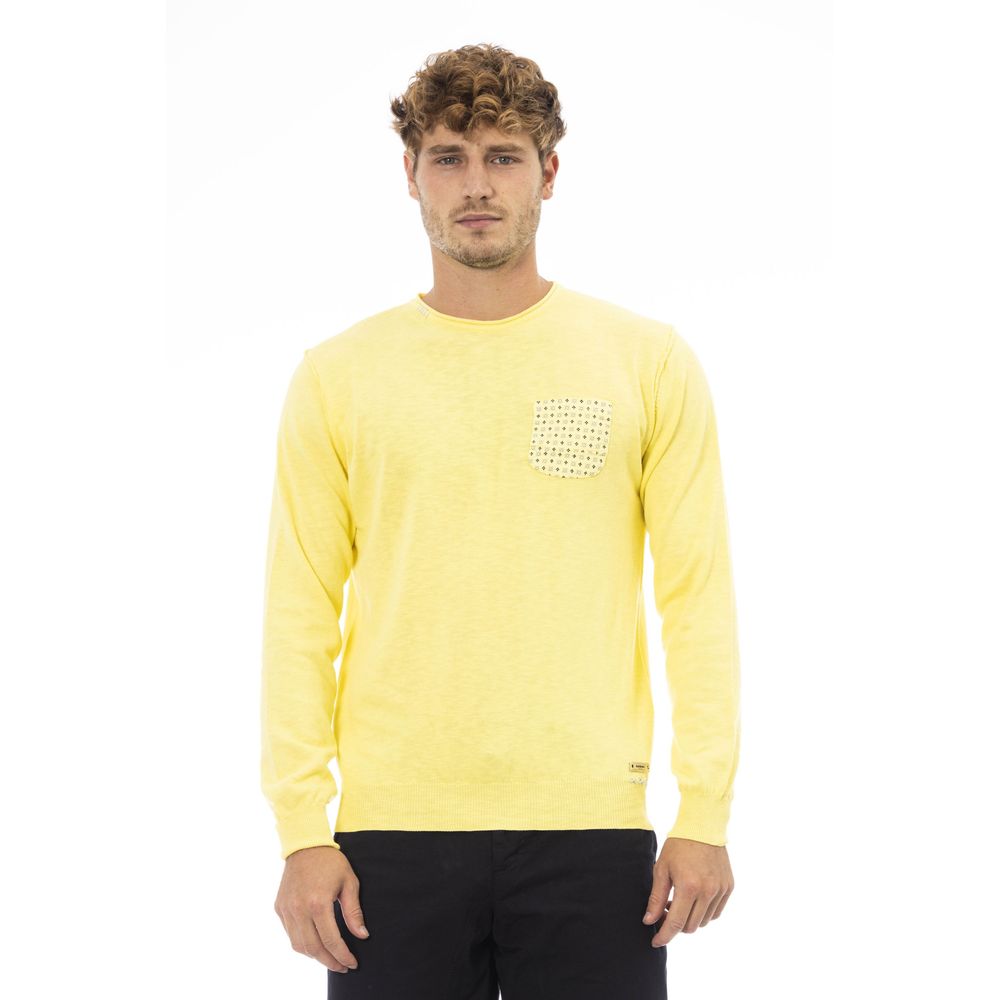  - Yellow Cotton Men Sweater