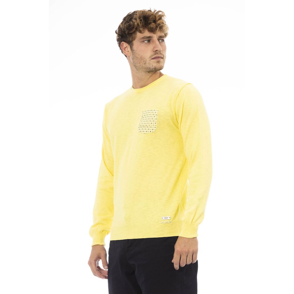  - Yellow Cotton Men Sweater