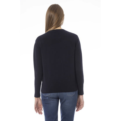  - Blue Wool Women Sweater