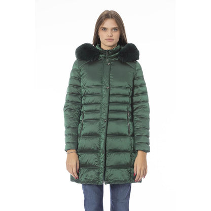  - Green Polyester Women Jacket