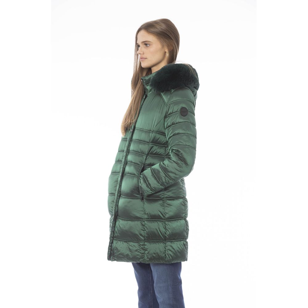  - Green Polyester Women Jacket