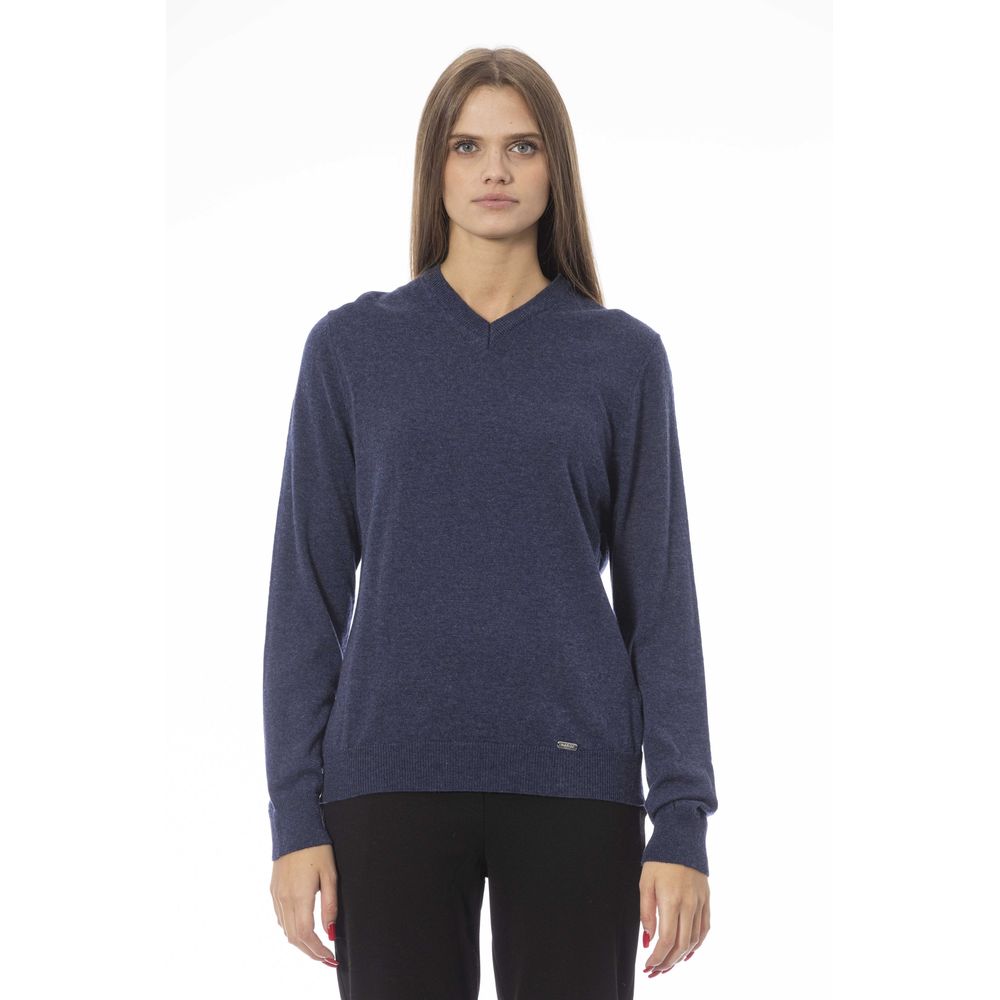  - Blue Wool Women Sweater