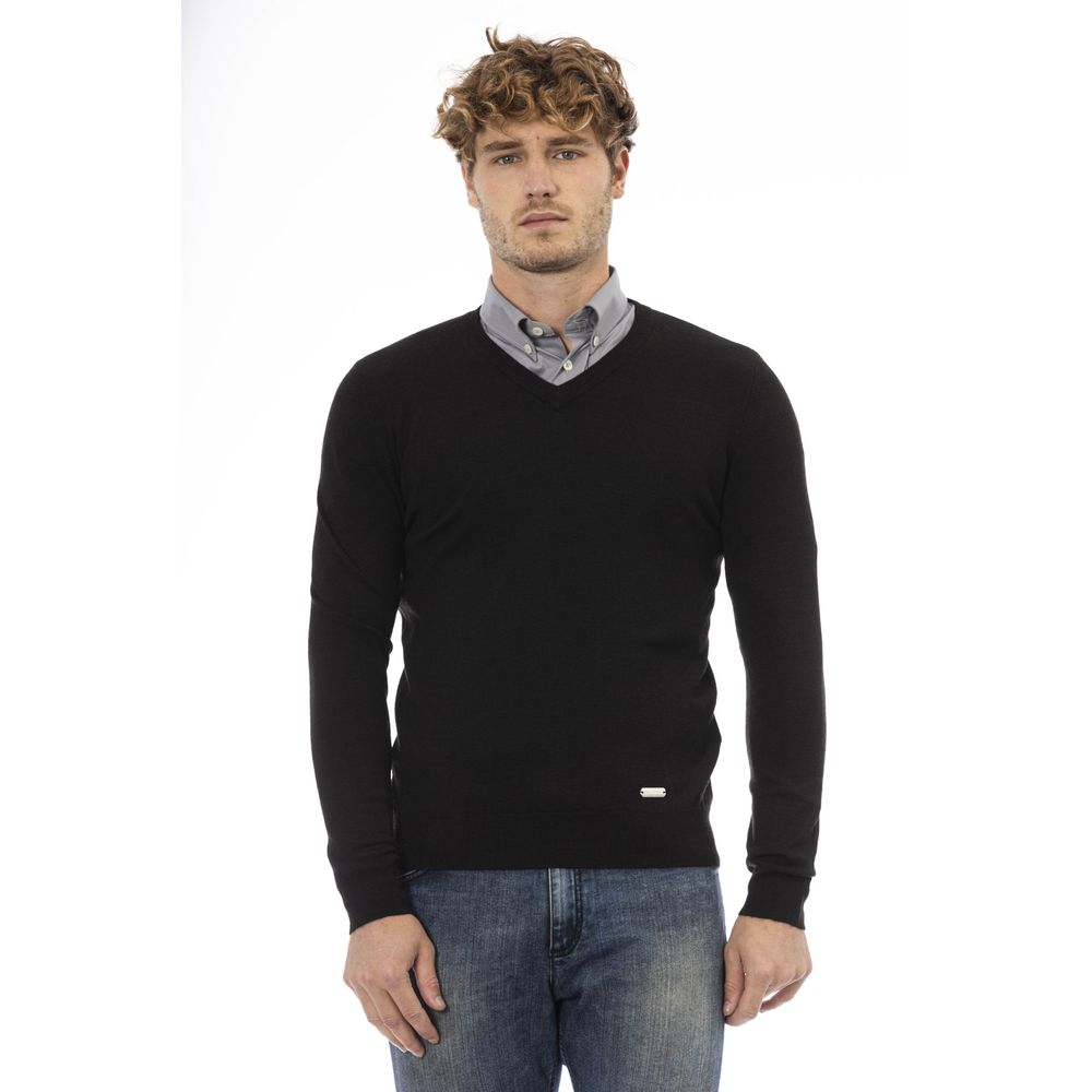  - Black Wool Men Sweater