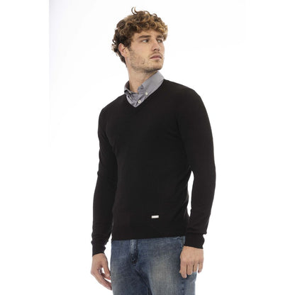  - Black Wool Men Sweater