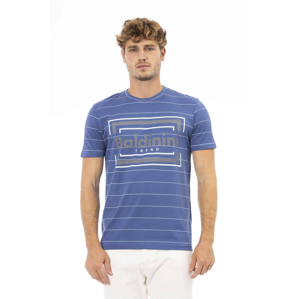  - Blue Cotton Men T-Shirt