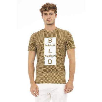  - Yellow Cotton Men T-Shirt