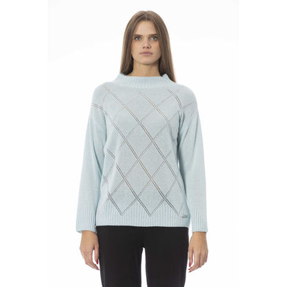  - Light Blue Wool Women Sweater