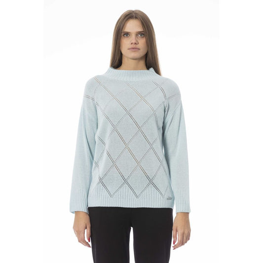  - Light Blue Wool Women Sweater