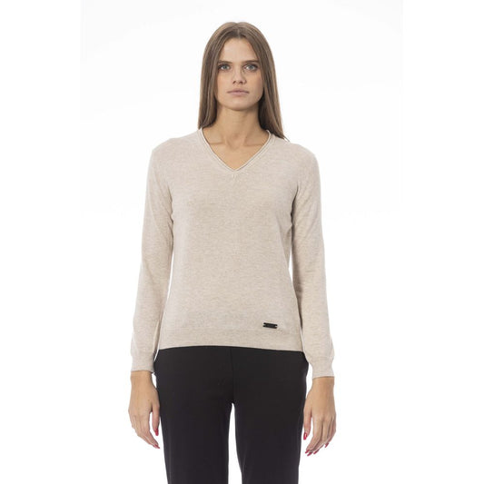  - Beige Cashmere Women Sweater