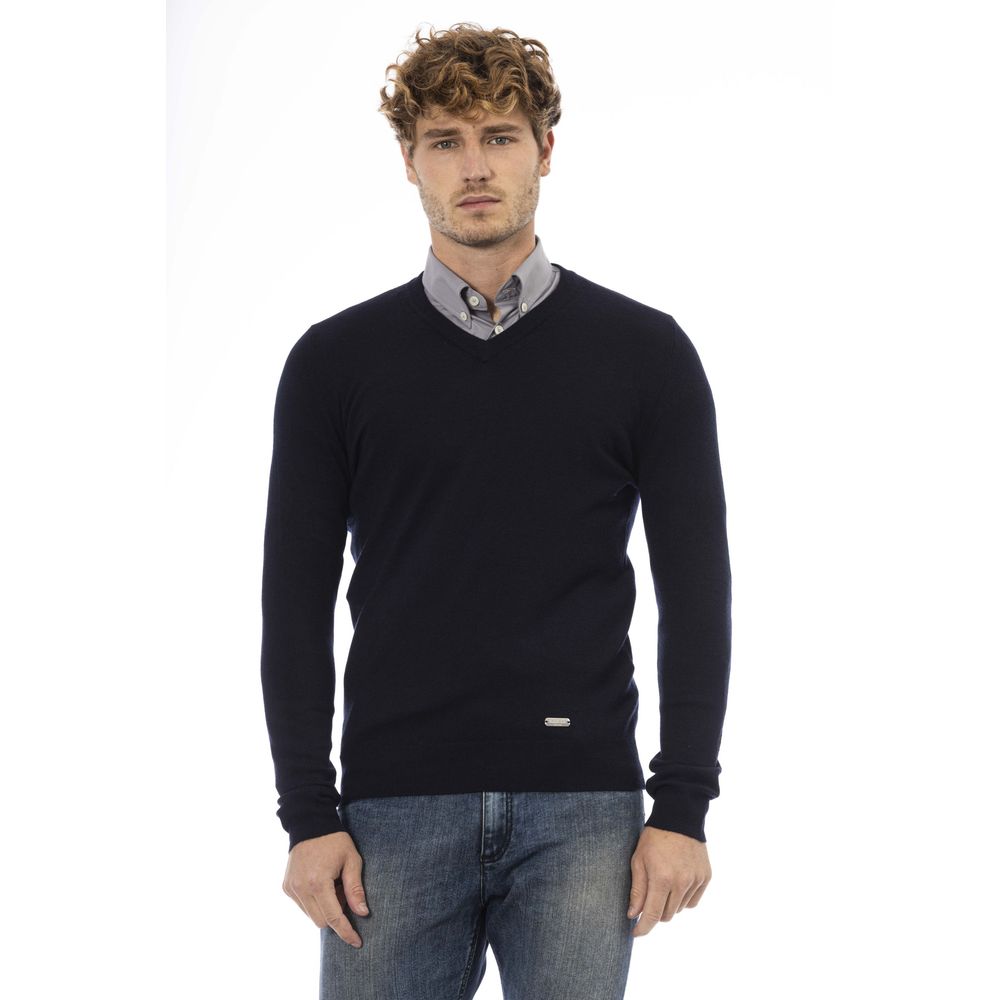  - Blue Wool Men Sweater