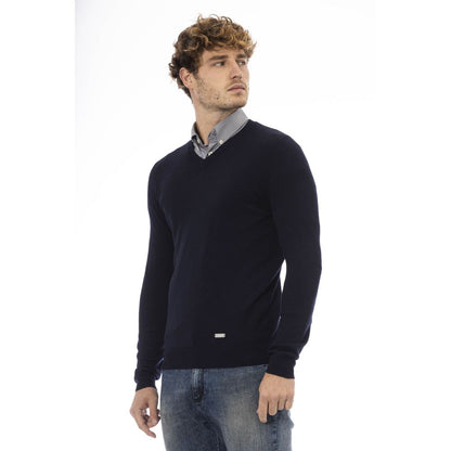  - Blue Wool Men Sweater