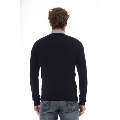  - Blue Wool Men Sweater