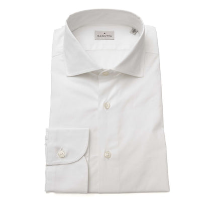  - White Cotton Men's Slim Shirt