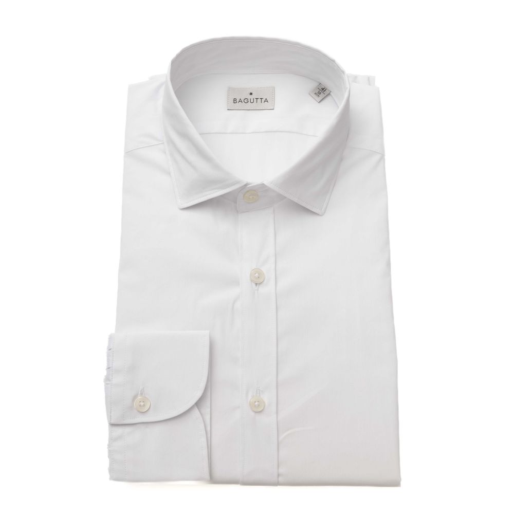  - White Cotton Men Shirt