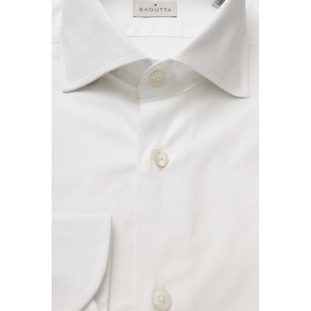  - White Cotton Men's Slim Shirt