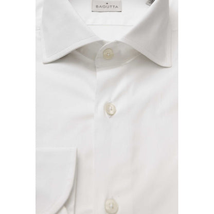  - White Cotton Men's Slim Shirt