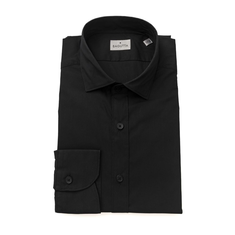  - Black Cotton Men Shirt