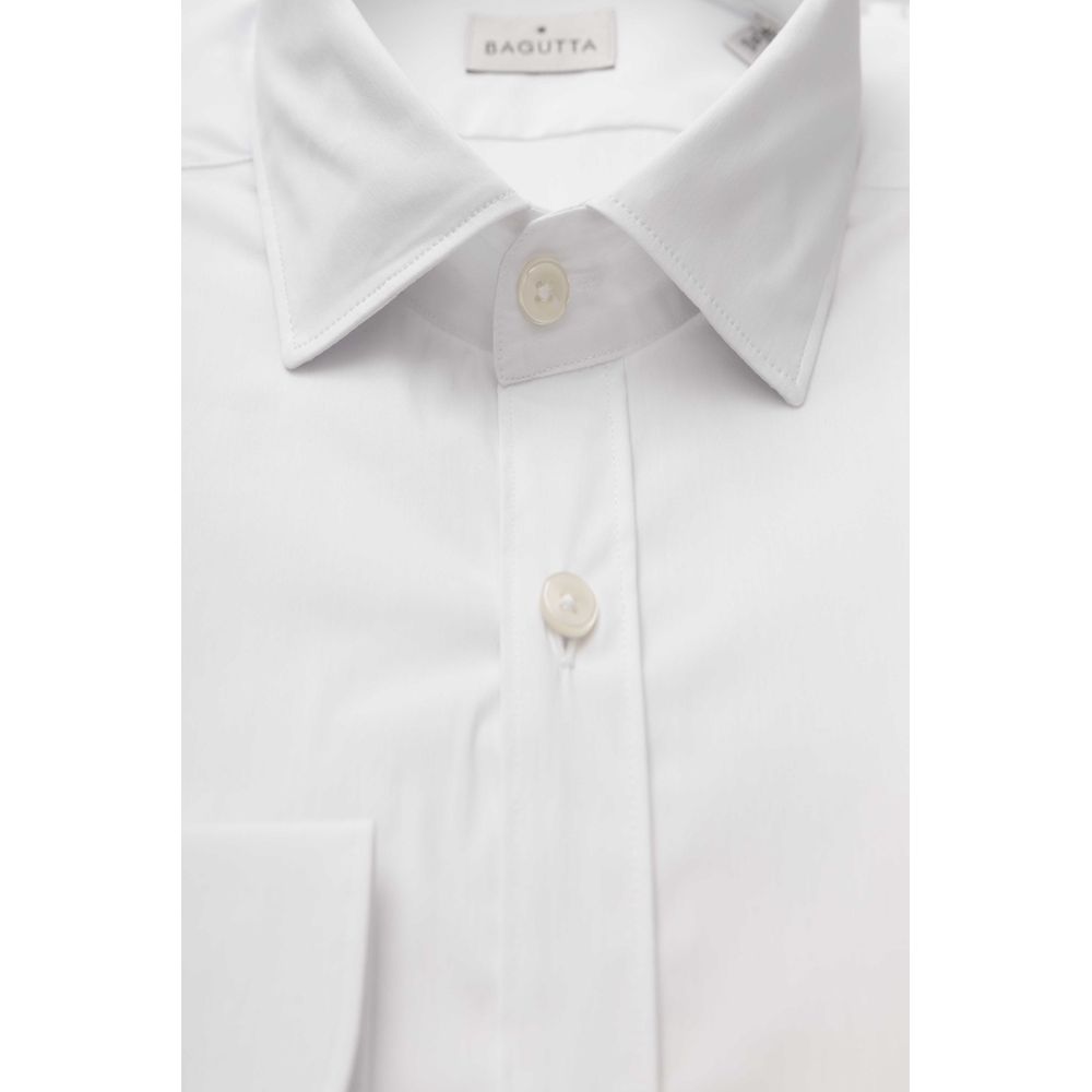  - White Cotton Men Shirt