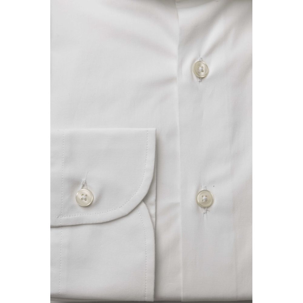  - White Cotton Men's Slim Shirt