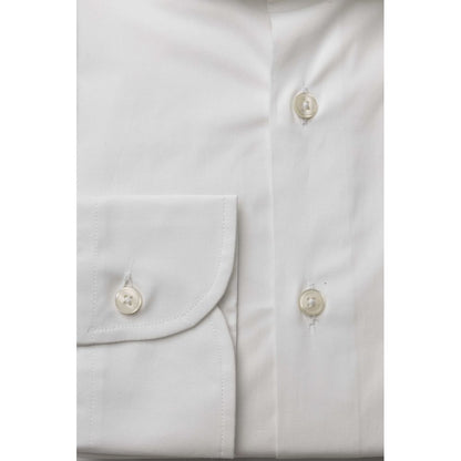  - White Cotton Men's Slim Shirt