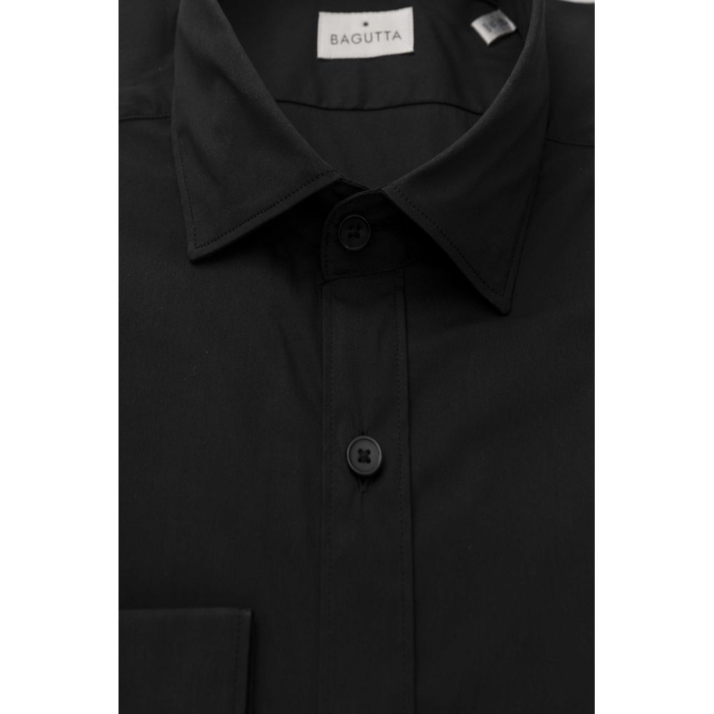  - Black Cotton Men Shirt