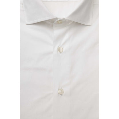  - White Cotton Men's Slim Shirt