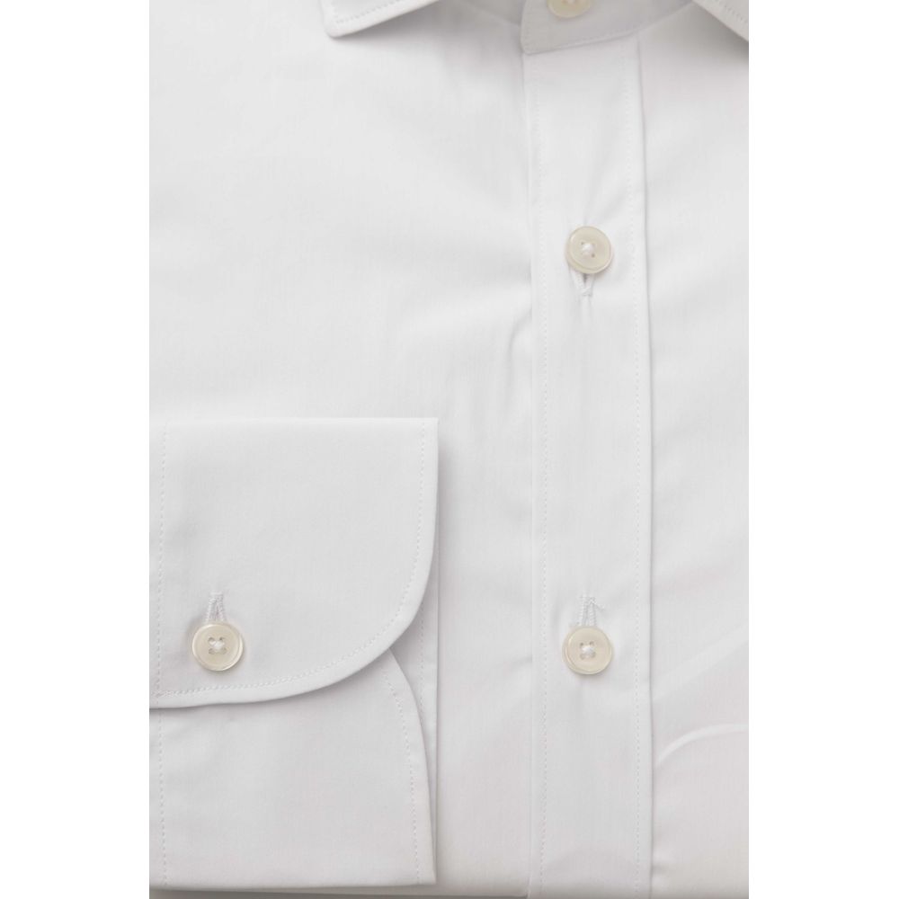  - White Cotton Men Shirt