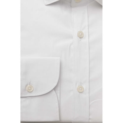  - White Cotton Men Shirt