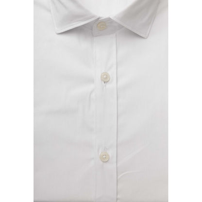  - White Cotton Men Shirt