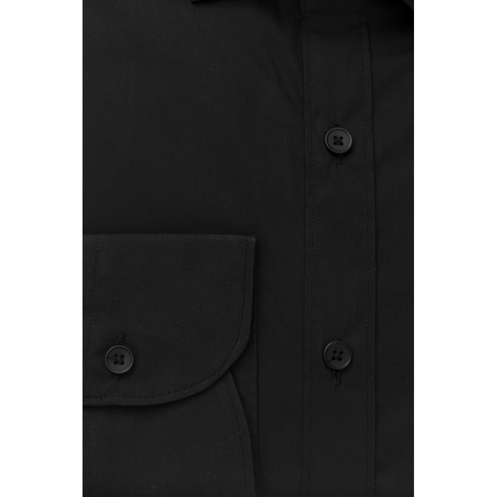  - Black Cotton Men Shirt