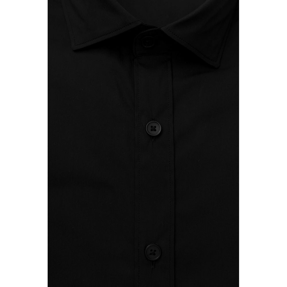  - Black Cotton Men Shirt