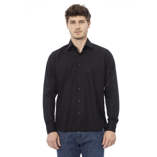  - Black Cotton Men Shirt