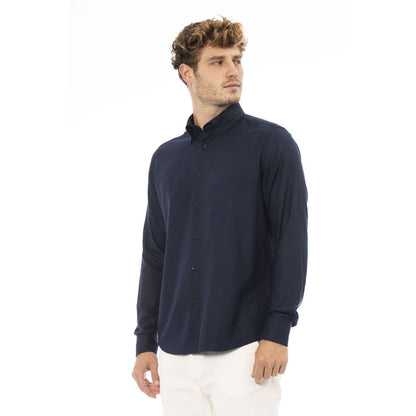  - Blue Cotton Men Shirt