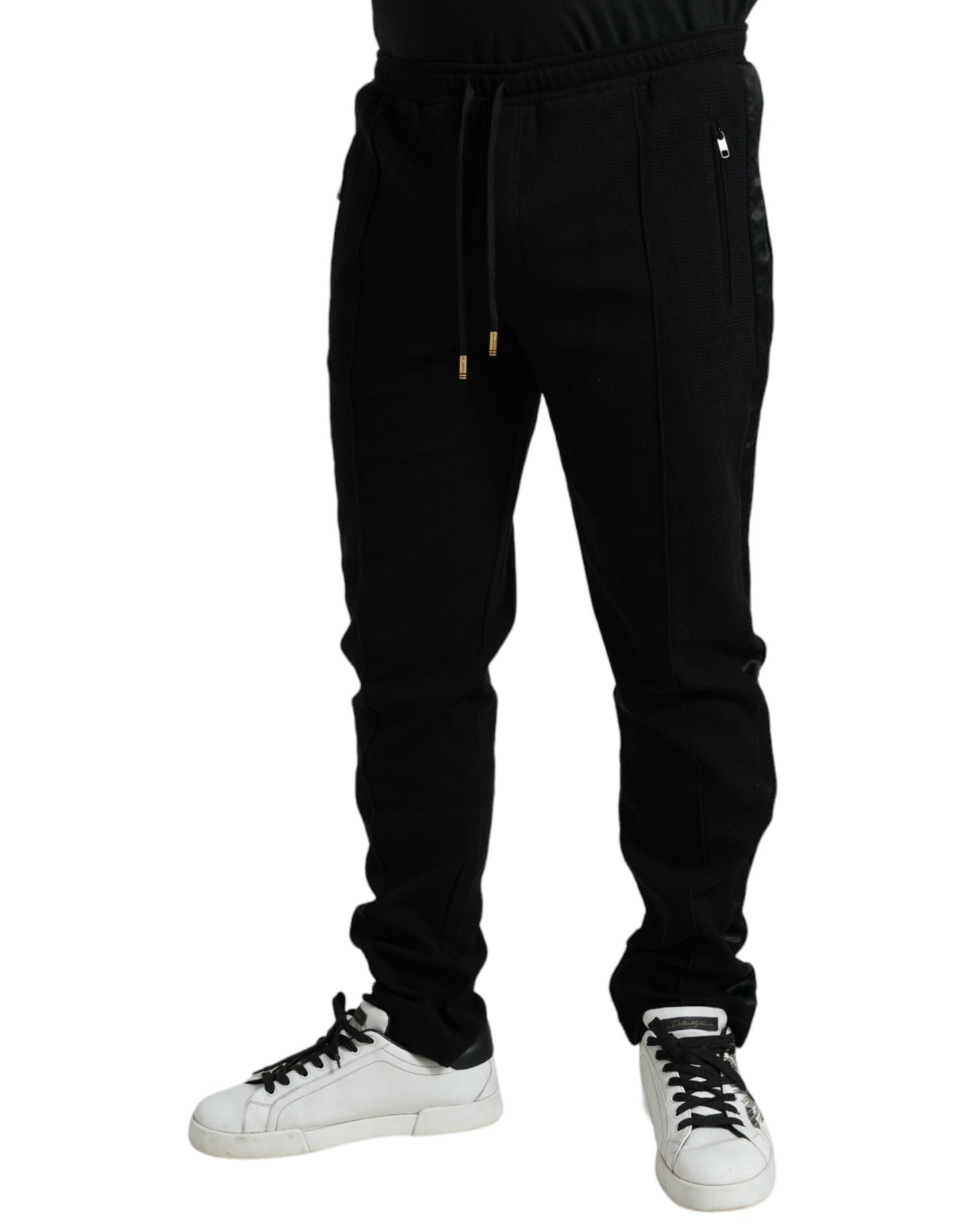  - Elegant Black Cotton Blend Jogger Pants