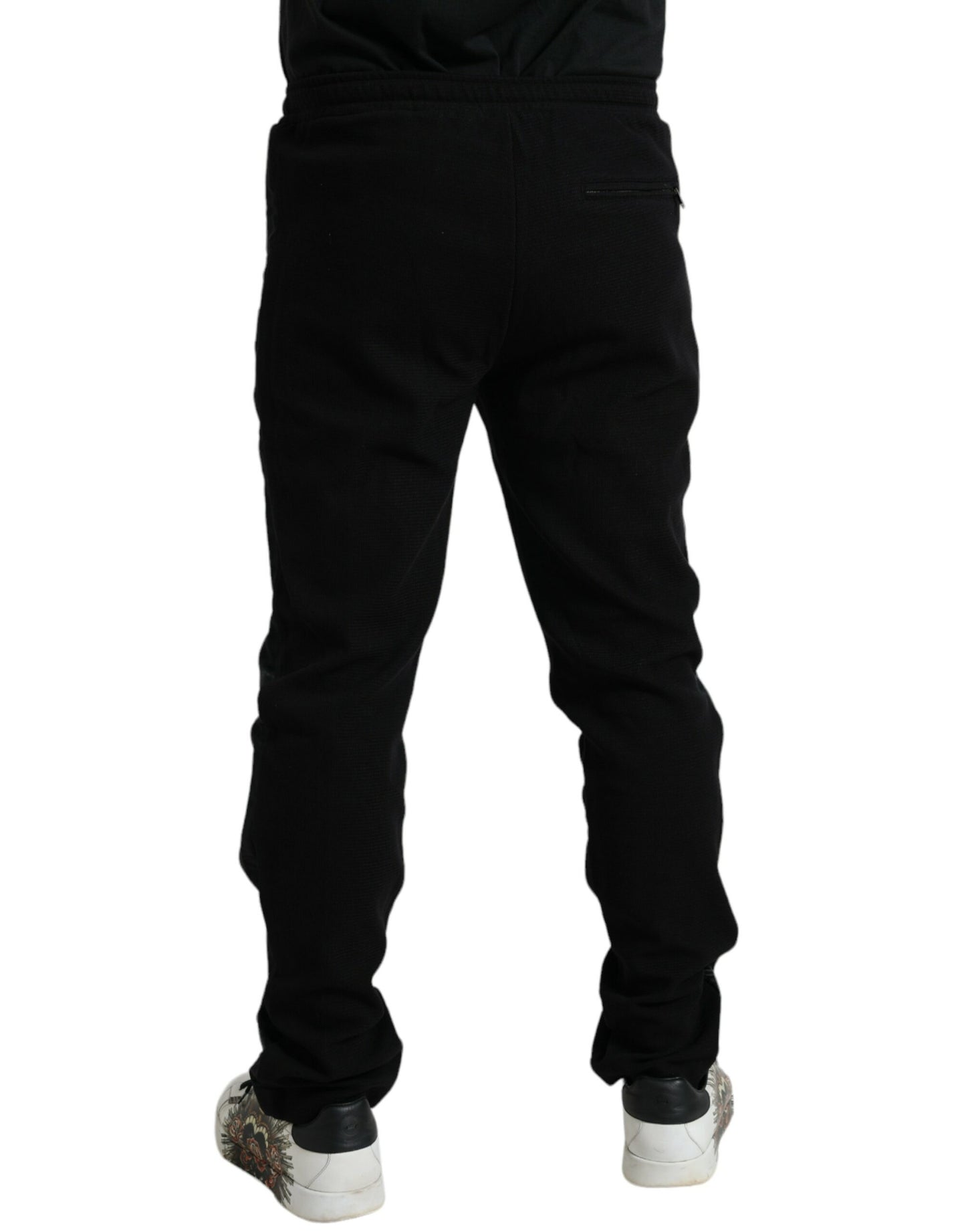  - Elegant Black Cotton Blend Jogger Pants