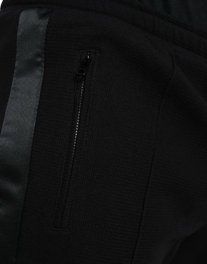  - Elegant Black Cotton Blend Jogger Pants