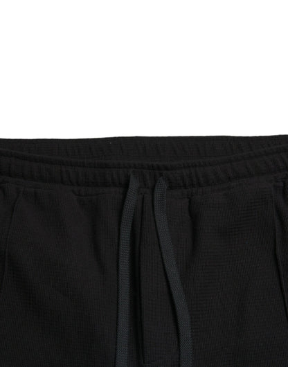  - Elegant Black Cotton Blend Jogger Pants