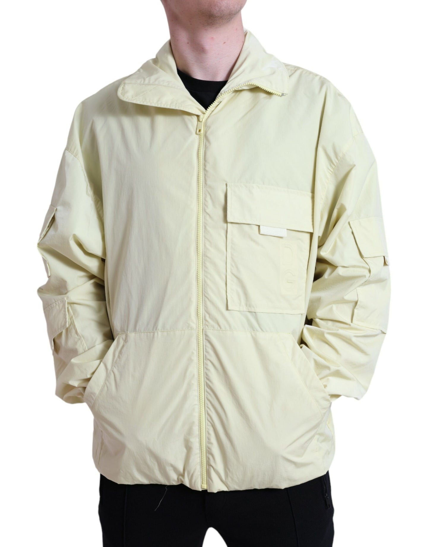  - Elegant Yellow Windbreaker Jacket