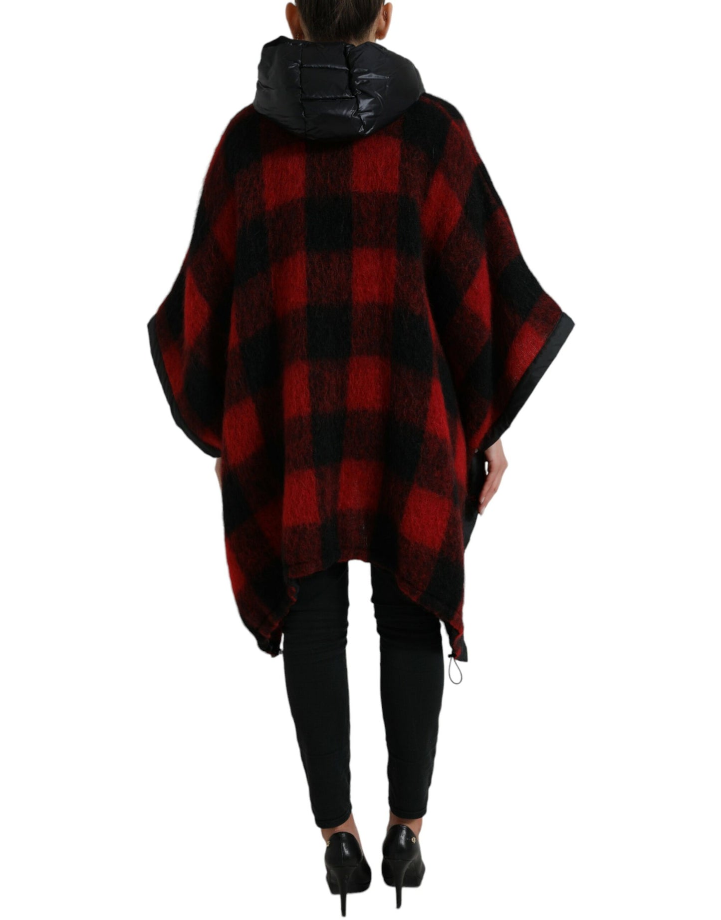  - Elegant Buffalo Check Poncho Jacket