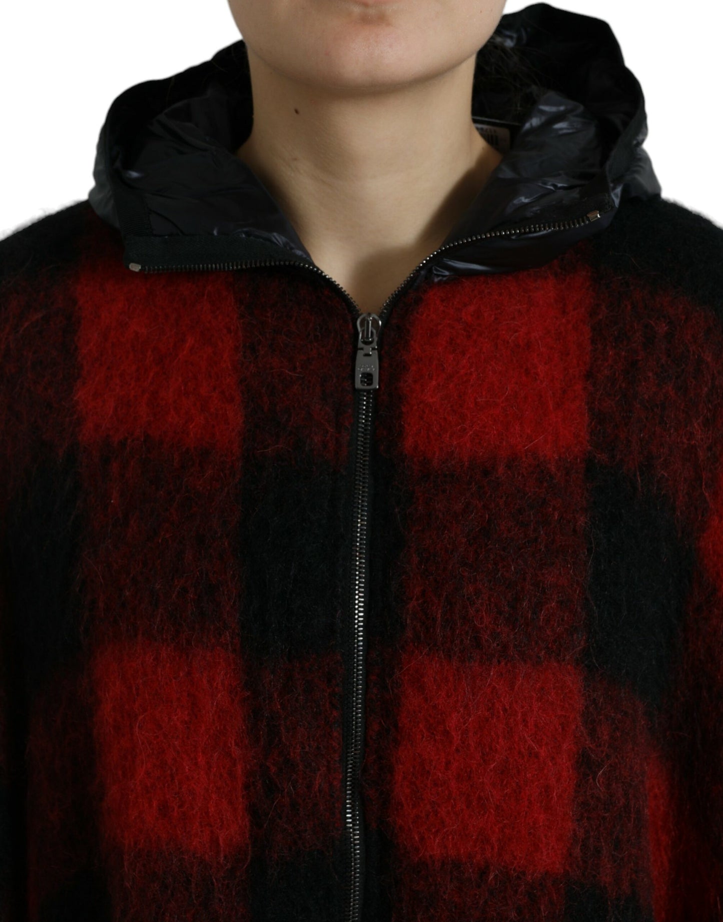  - Elegant Buffalo Check Poncho Jacket