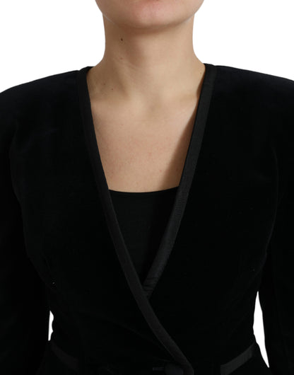  - Elegant Double Breasted Cotton-Silk Blazer