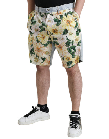  - Multicolor Floral Cotton Bermuda Shorts