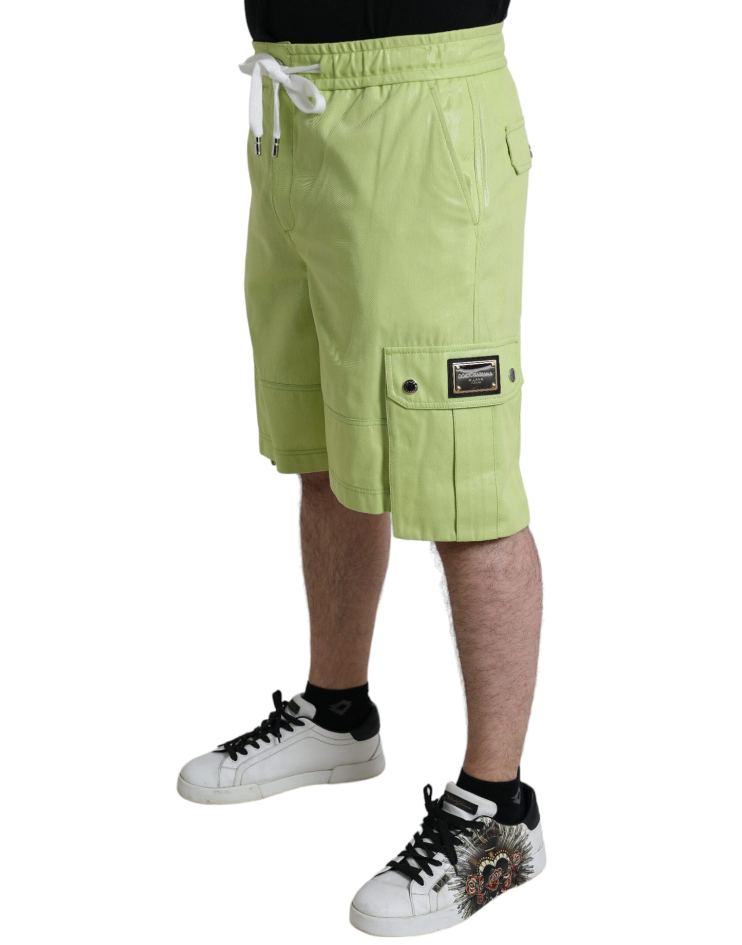  - Chic Light Green Cotton Bermuda Shorts