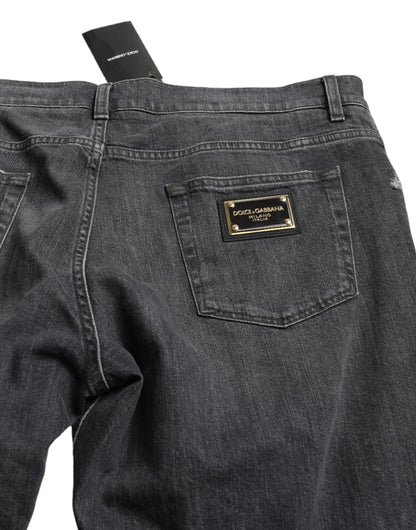  - Elegant Slim Fit Tattered Denim Jeans