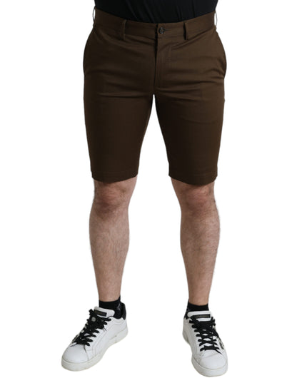  - Chic Brown Bermuda Shorts with Logo Detail