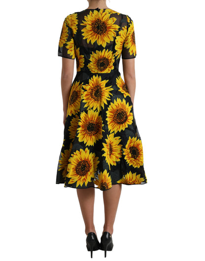  - Summery Sunflower A-Line Midi Dress