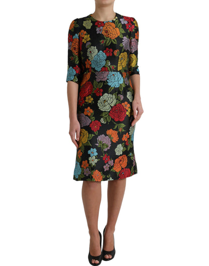  - Elegant Floral Embroidered Pencil Dress