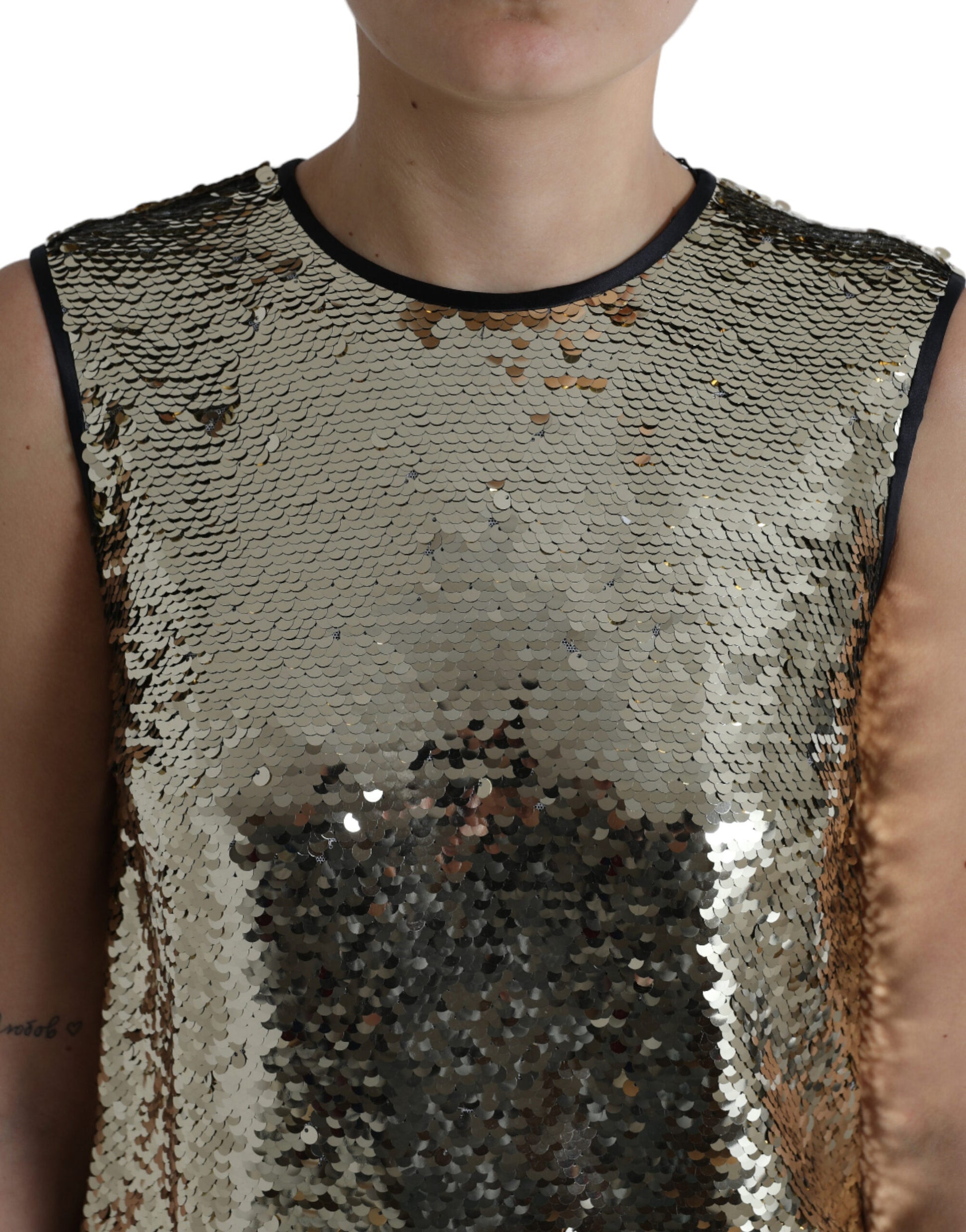 Silver Sequined Mini Dress