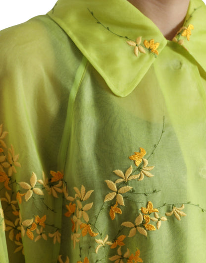  - Elegant Floral Embroidered Silk Jacket