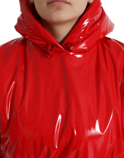  - Chic Shiny Red Cropped Jacket